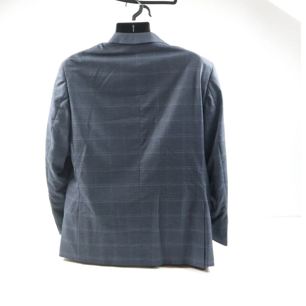 Giorgio Fiorelli Suit Set Navy Plaid 2BT Vent Nopleat 46/40 New